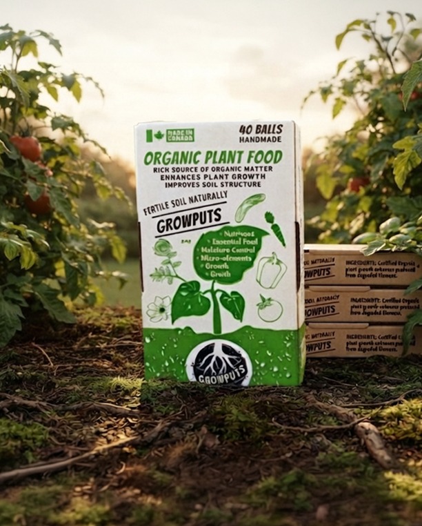 GrowPuts organic plant food packaging
